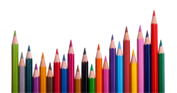 a line of colored pencils
