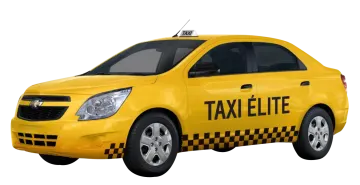 a yellow taxi car on a white background