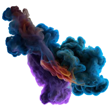 blue and red smoke on white background