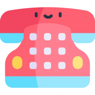 an illustration of a red telephone
