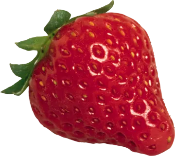 a close up of a strawberry on a white background