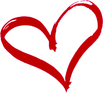 a red heart drawn on a white background