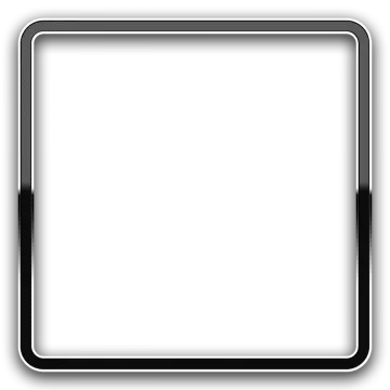 a black and white square frame on a white background