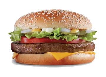 a hamburger with cheese, tomato and lete