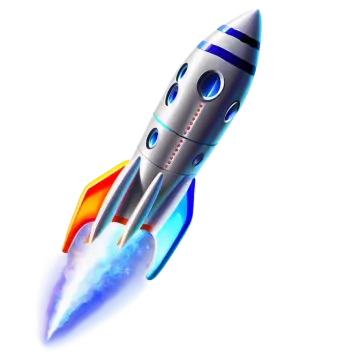 an illustration of a rocket flying through the air