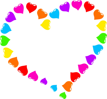 a heart made up of colorful hearts