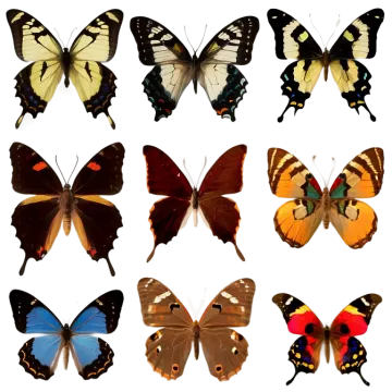 a variety of butterflies