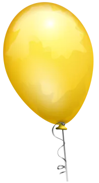 a yellow balloon on a white background