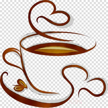 a cup of coffee on a transparent background