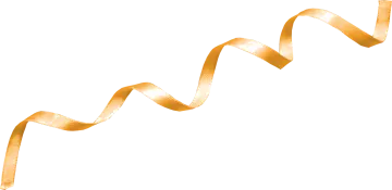 a gold ribbon on a white background