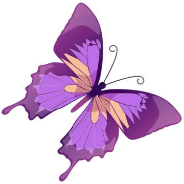 a purple butterfly on a white background