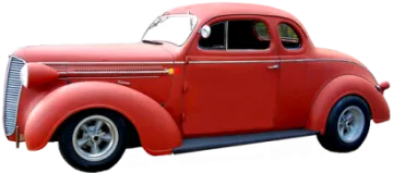 an old red truck is parked on a white surface