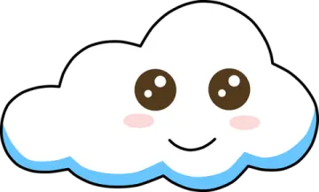 a cartoon cloud with a smiling face