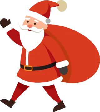 a santa claus carrying a bag of presents