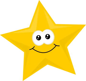 a yellow star with a smiling face