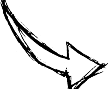 a black and white drawing of an arrow