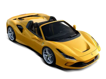 a yellow sports car on a white background