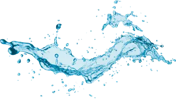 blue water splash on white background