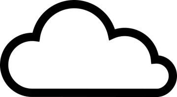 a black and white cloud icon
