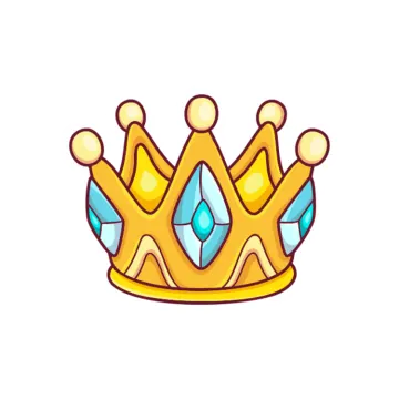 a gold crown with blue crystals on it