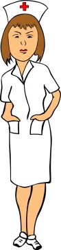 a nurse with her hands on her hips