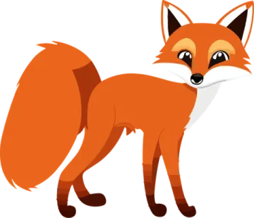 a cartoon fox with a white background