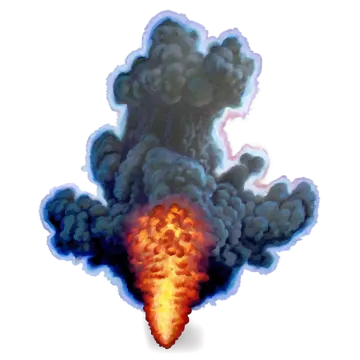 a large cloud of smoke