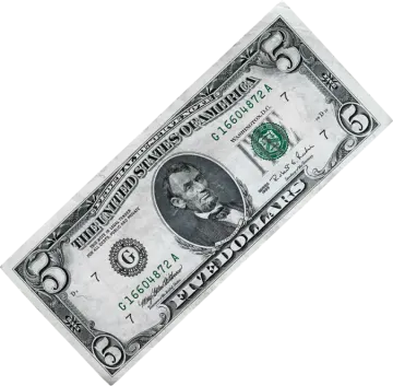 a dollar bill on a white background