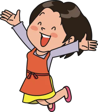 a little girl jumping in the air