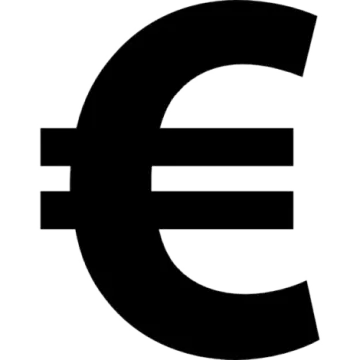 a black and white euro symbol