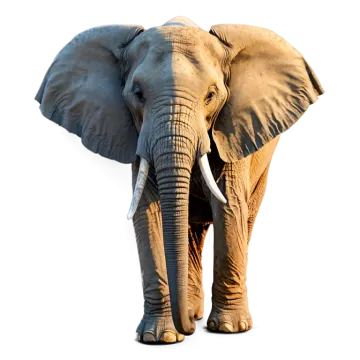 an elephant standing in front of a white background