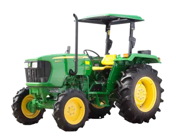 a green tractor on a white background