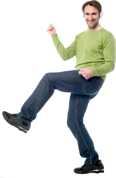 a man jumping in the air