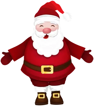 a cartoon santa claus with his hands out
