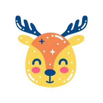 a deer head with ants on it's face