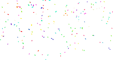 a white background with colorful confe