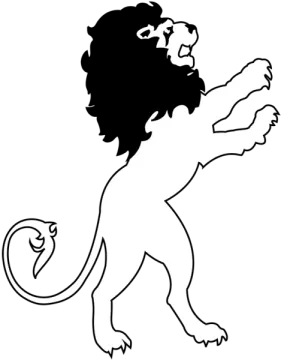 a black and white drawing of a lion