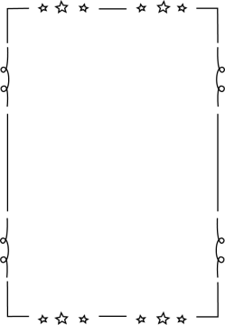a black and white square frame with stars