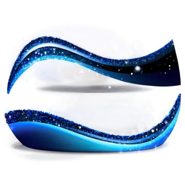 two blue waves with sparkling stars on white background