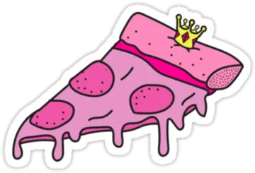 a slice of pizza with a crown on top