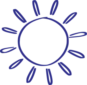 a drawing of a sun
