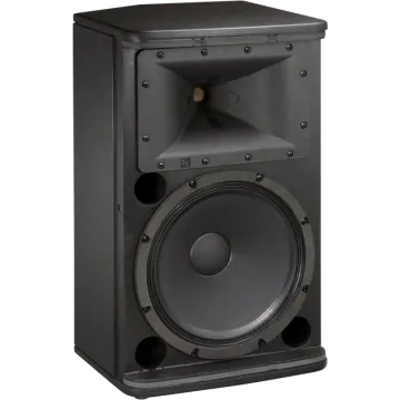 a black speaker on a white background