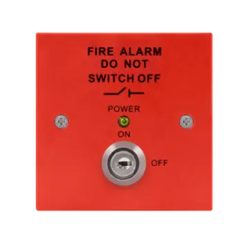 the fire alarm switch is shown in red