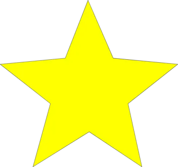 a yellow star on a white background