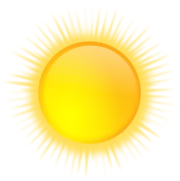 a yellow sun on a white background