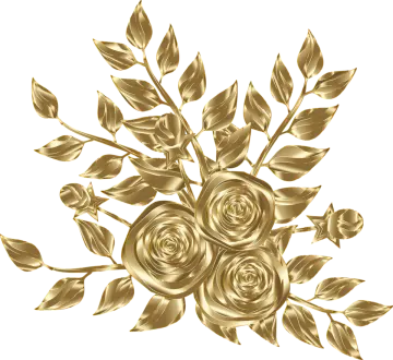 a bouquet of gold roses on a white background