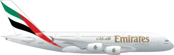 an airplane with the word emirates on it