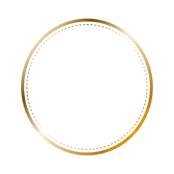 a gold circle frame on a white background