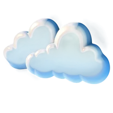 two blue clouds on a white background