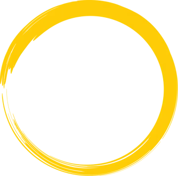 a yellow circle with a white background